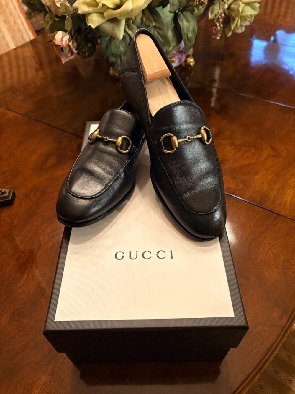 Gucci Jordaan Black Horsebit Loafers